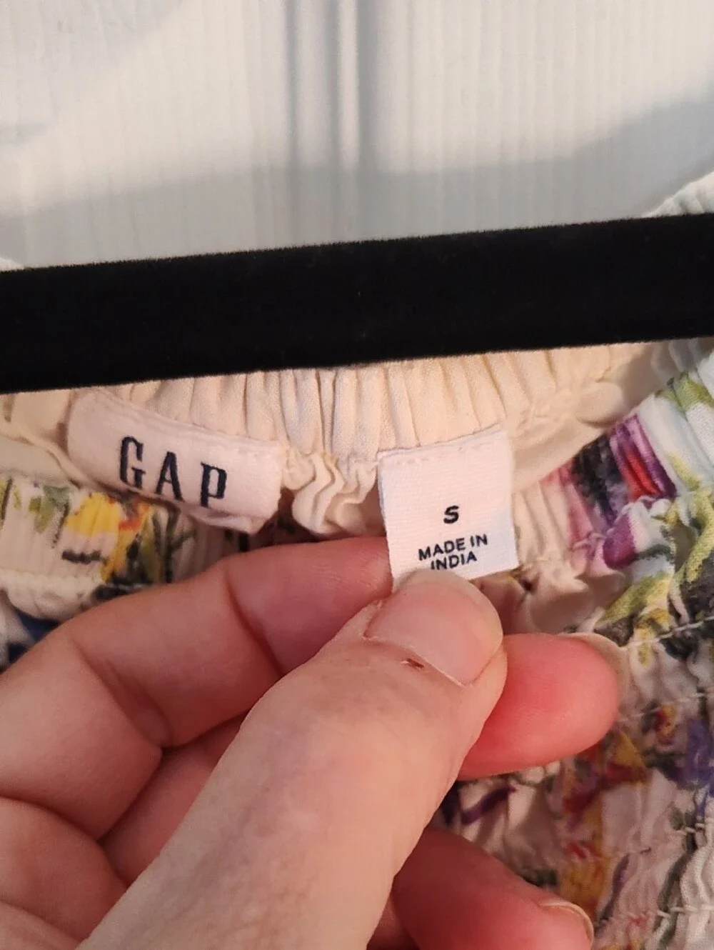 GAP Girls White Floral Smocked Sundress with Ruffle Hem